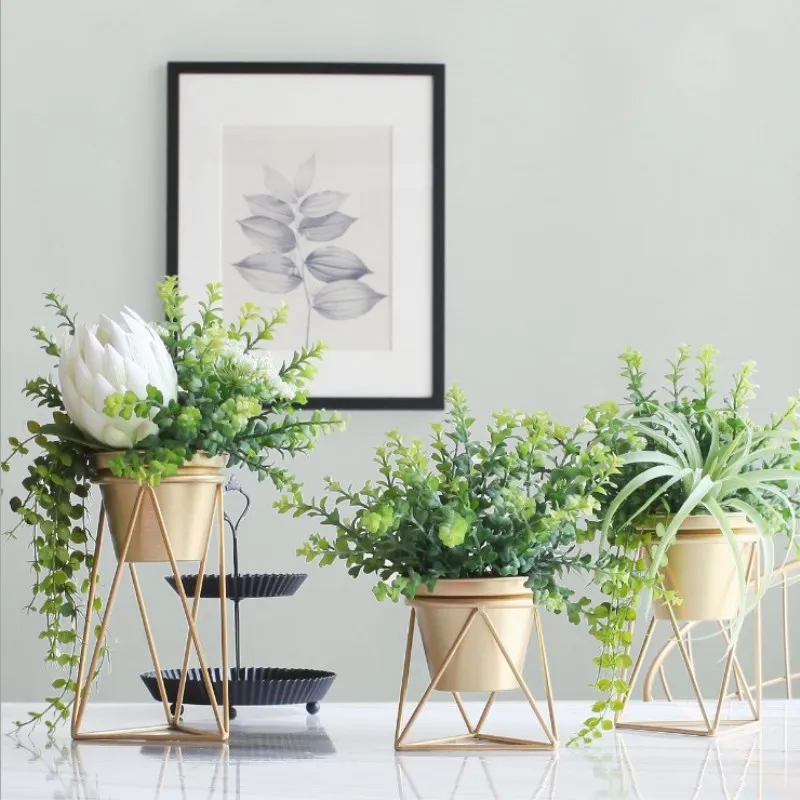Nordic Wrought Iron Metal Flower Decorations Green Supplies Tiger Pilan Home Flower Pot Flower Barrel Hotel Wedding Ornaments
