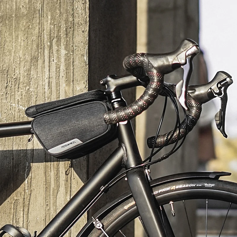 Flash Deal Touchscreen Water Resistant Cycling Bike Bicycle Front Frame Top Tube Double Bag Pannier with 5.7inch Mobile Cell Phone Case 4