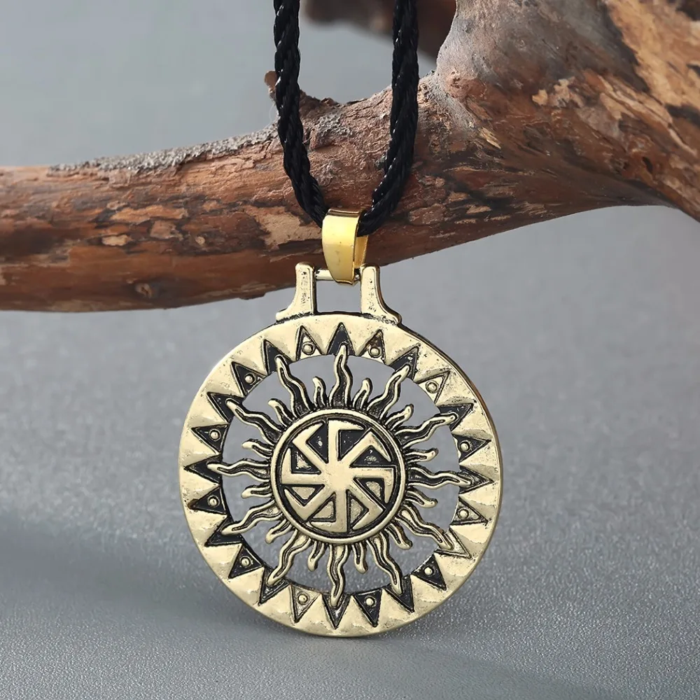 QIAMNI 10 шт. античный панк языческий амулет Valknut Викинги колесо славянский символ