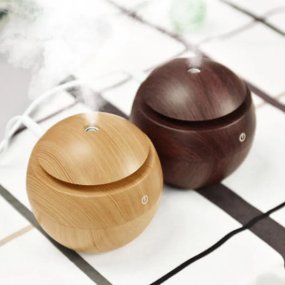 

130ML Portable Humidifier Wooden Home Office Aroma Essential Oil Diffuser Ultrasonic USB Rechargeable Mist Humidifier