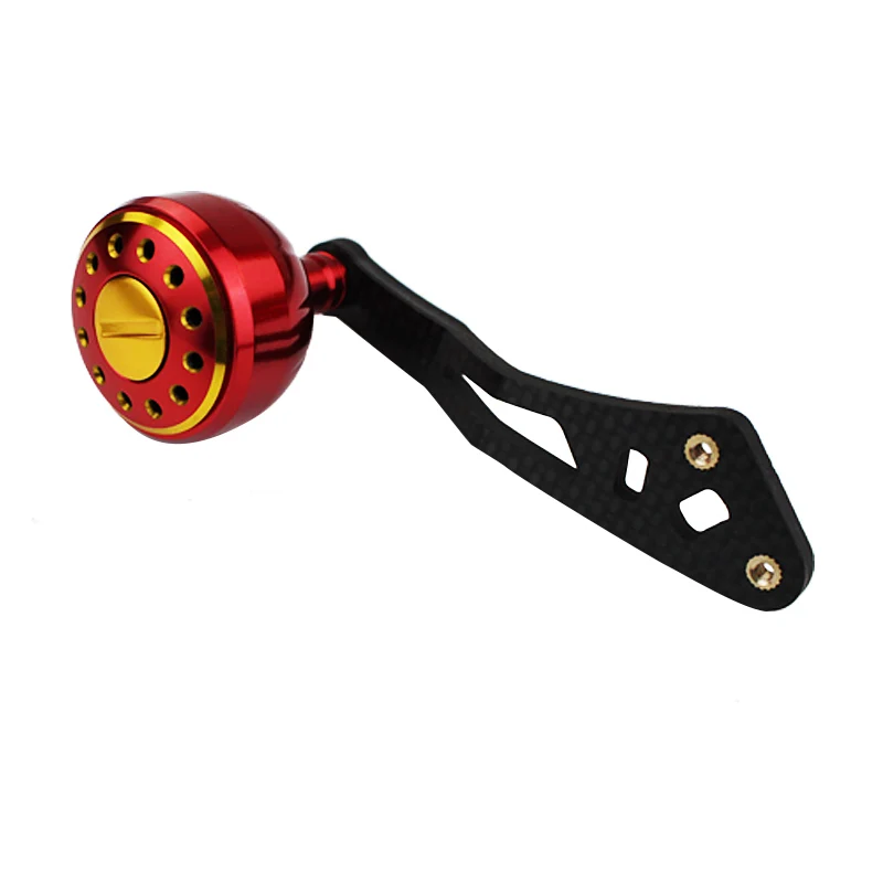 Alça de Fibra Carbono + Botão de Metal Carretel de Pesca Lidar com 7*4mm Ekfan Holefor Baitcasting & 8*5mm 10 de metal carretel de pesca lidar com