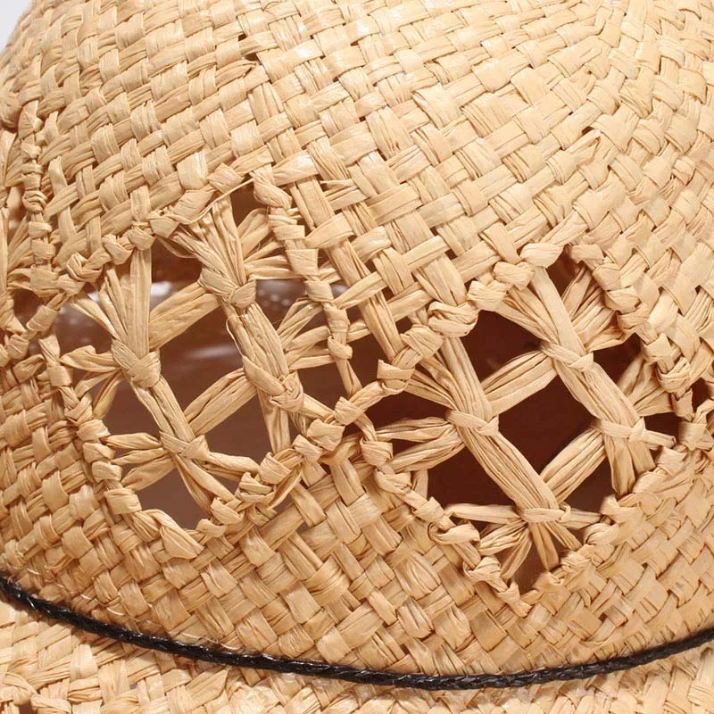 Women Large Brim Hollow Lafite Female Straw Hat Summer Ladies Sunshade Beach Cap Fashion Casual Floppy Sun Hats Sombrero CP0193 (8)