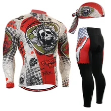 2016 cycling sport sets free bicycle jerseys with skulls 3d gel padded tights cool gift rock riding team custom uniform