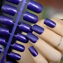 УФ-гелевые Типсы для ногтей Блестящий Полный Обёрточная бумага фиолетово-синий, глубокую лак для ногтей гелем накладные ногти DIY маникюр