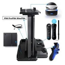 Для PS4 Pro& PS4 Slim& PS4 многофункциональная Вертикальная охлаждающая подставка, PS Move& PS4 контроллер зарядная станция& PS VR Showcase St