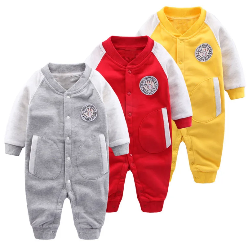 Детский хлопковый комбинезон с длинным рукавом на весну/осень|newborn baby rompers|boy