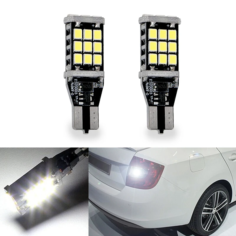 2x W16W T15 светодиодный 21 SMD лампа Автомобильный задний светильник Canbus 6000K белый для