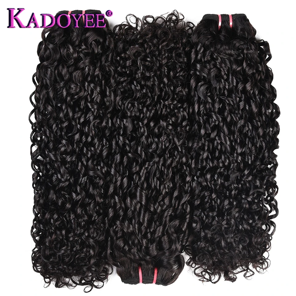 Двойные нарисованные волосы Funmi плетение 3+ 1 пряди с 13x4Lace фронтальное закрытие Pissy Curl Pixie Flexi вьющиеся человеческие волосы Remy для наращивания