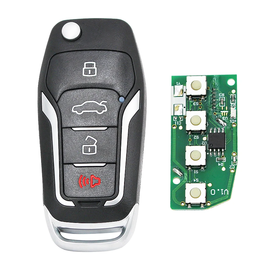 Модернизированное 3-х+ 1/4 кнопки Складной флип дистанционного Smart ключи 315 МГц 4D63 80 бит чип для Ford Линкольн Mercury FCC, аддитивного цветового пространства: CWTWB1U331
