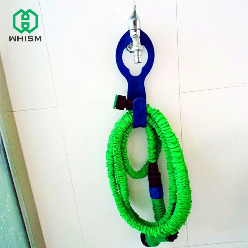 

WHISM Plastic Hose Hanger Blue Durable Garden Expandable Hose Holder Wall Mounted Water Pipe Tap Organizer