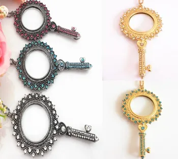 

Factry Direct Wholesale Vintage Brand Glitter Crystal Key Magnifier Magnifying Glass Monocle DIY Sewing Needlework
