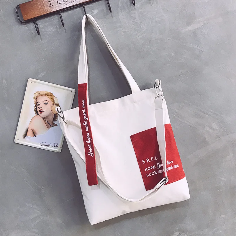 Hazy beauty Letter эко сумка женская в Корейском стиле одинарный на плечо холщовый
