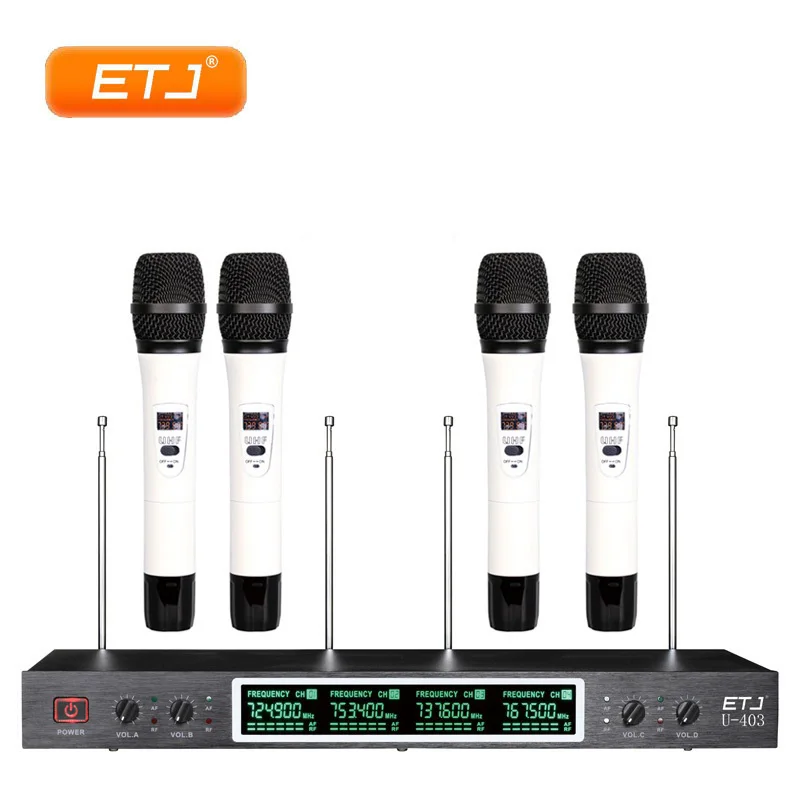 Бренд etj 4 канала микрофон Professional беспроводной караоке микрофон U-403 - Цвет: Model 3