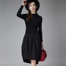 2018 Female Winter Dresses Korean Designer Casual High Street Fashionable Long Sleeve Sexy Wool knitted Sweater