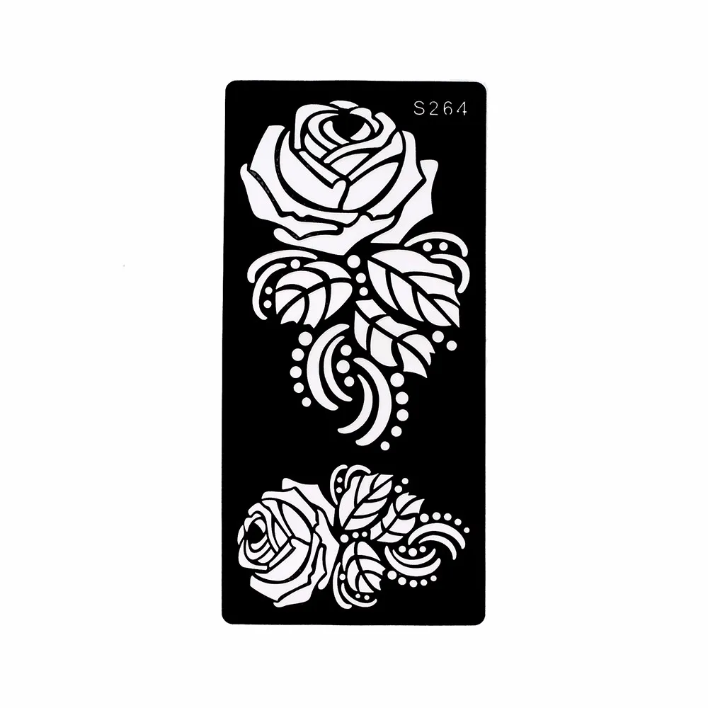 8 Pieces Rose Flower Pattern Henna Tattoo Stencil Airbrush Painting Colored Drawing Women Body Art Tool Tattoo Templates S200#09 (3)