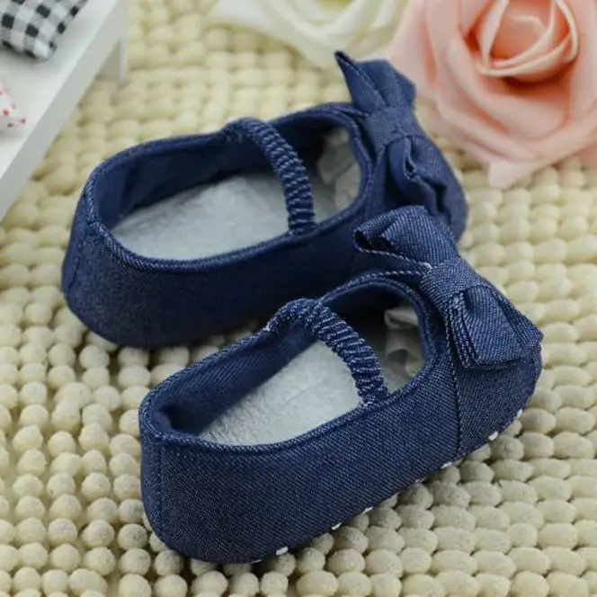 Low Price Loss Sale18 Baby Bowknot Denim Toddler Princess First Walkers Girls Kid Shoes Toddler Shoes Baby Shoes 20