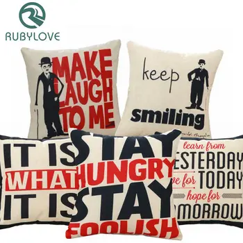 

The Father Of Comedy Chaplin Pattern Cotton Linen Cushion Cover Home Decor Pillow Case 45x45cm Throw Pillow Case