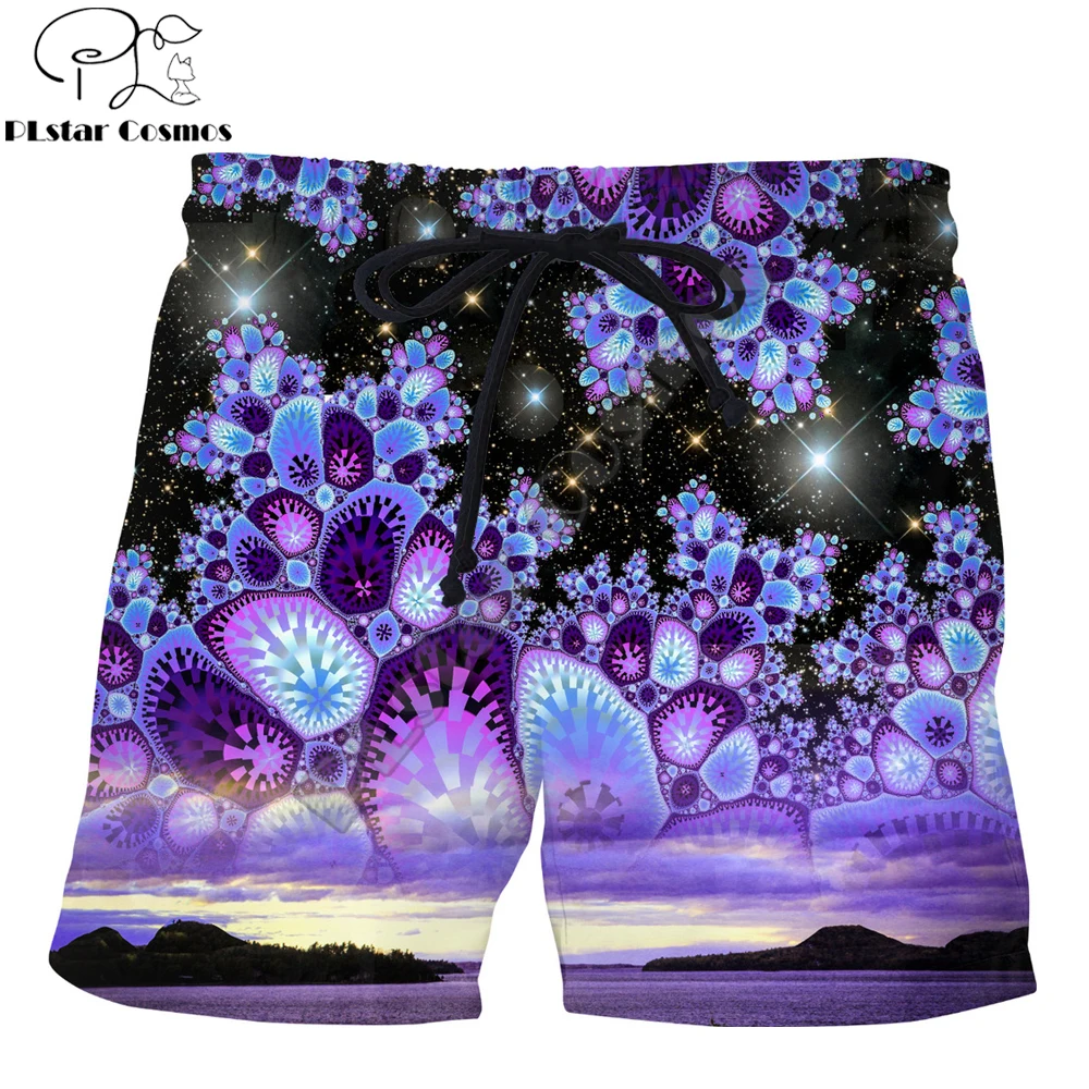 PLstar Cosmos новые летние vibes шорты фиолетовые бриллианты небо 3D печатные мужские/женские уличные повседневные шорты Прямая