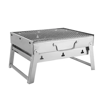 

Foldable Grill Picnic BBQ Charcoal Grills for Barbecue & Sliver Outdoor Stainless steel Hiking Charcoal Camping Gril