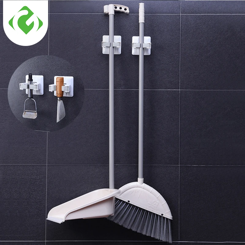 

Wall Mounted Mop Organizer Holder Brush Broom Hanger Storage Rack Kitchen Tool Wall Housekeeper Accessory Hanging Pipe Hooks