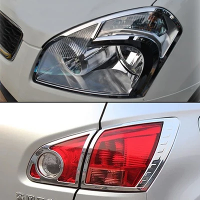 

Car Exterior chrome For Nissan Qashqai J10 Dualis+2 front headlights rear head lights lamp cover taillights trims stickers