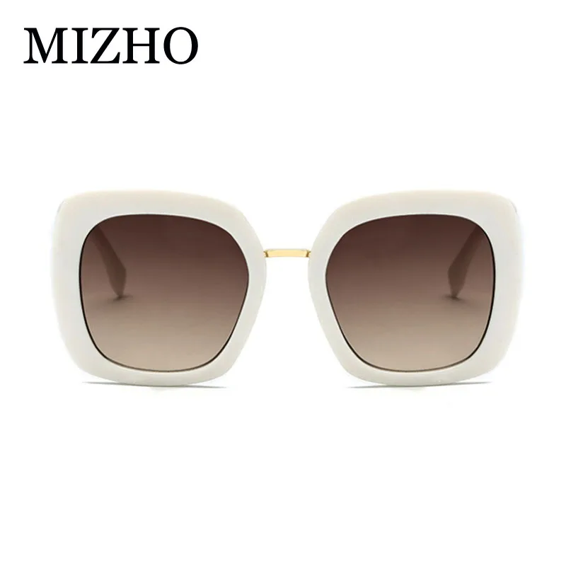 MIZHO Fashion Green Protable Square Sunglasses Women Vintage 2019 Quality Gradient Sun glasses Oversized Ladies Brand Designer