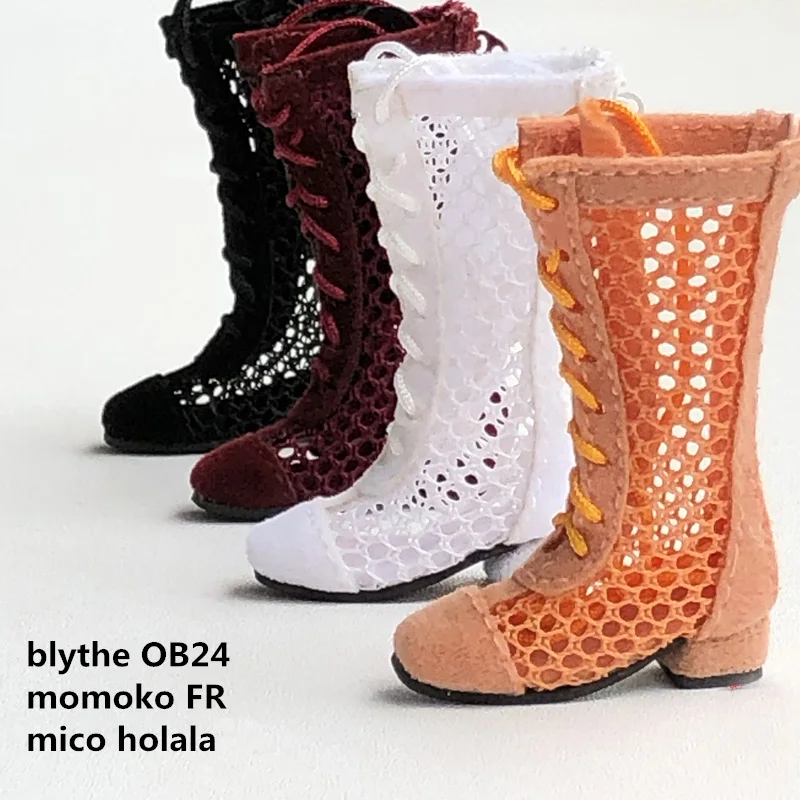 

1 Pair Fashion Hollowed-Out Doll Ankle Boots for Blyth, Azone, Momoko, FR, Holala Doll Shoes Accessories