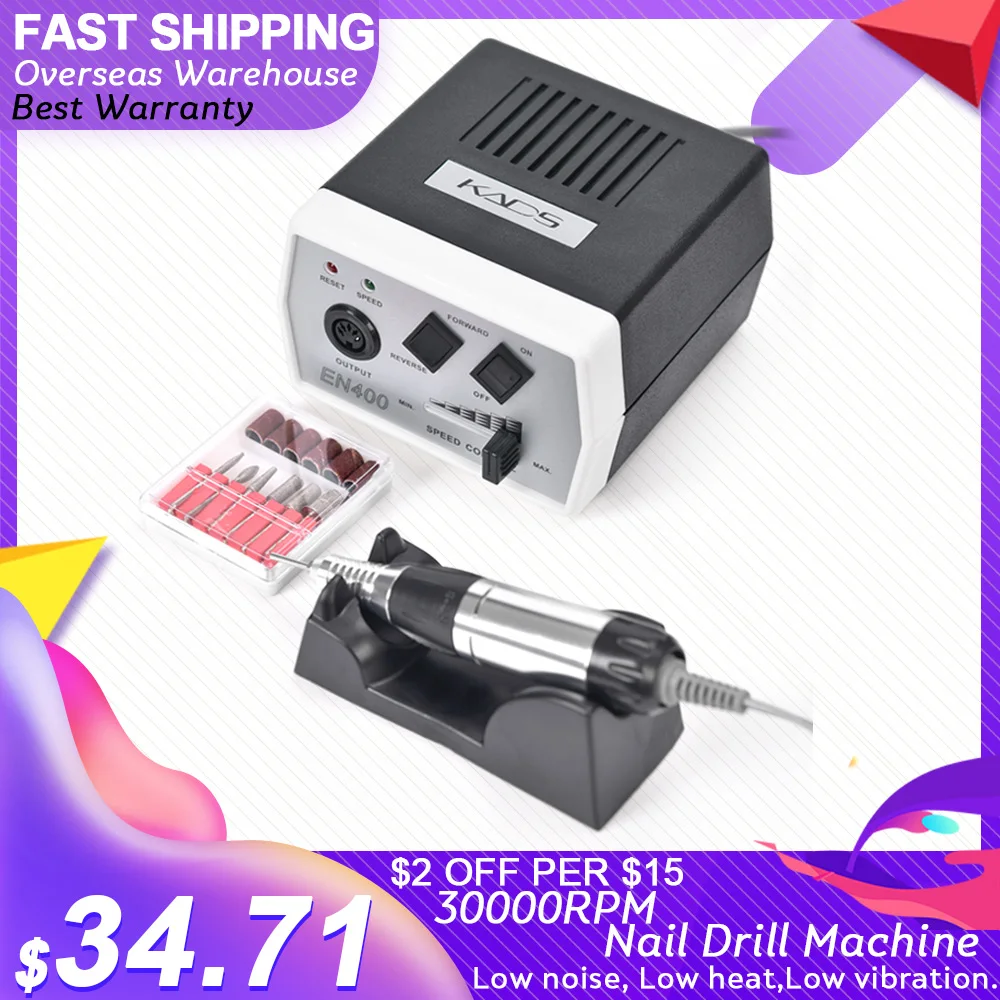 Online EN400 Pro Electric Nail Drill Machine Nail Art Equipment Manicure Pedicure Files Manicure accessories and tools handle Nails