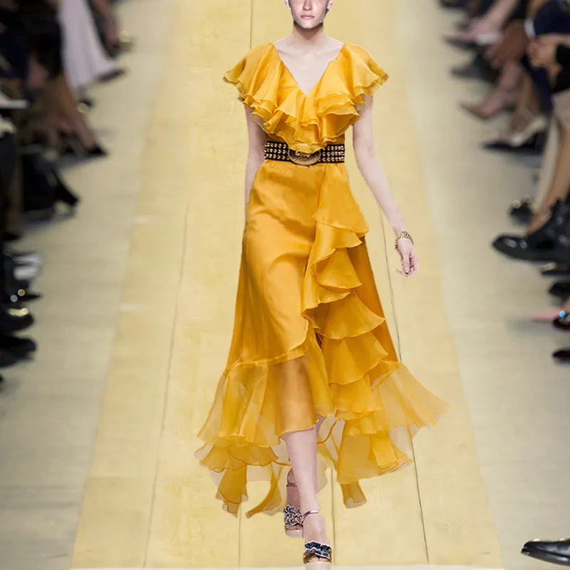 Buy Runway Dresses 2018 Luxury Women Butterfly Sleeves