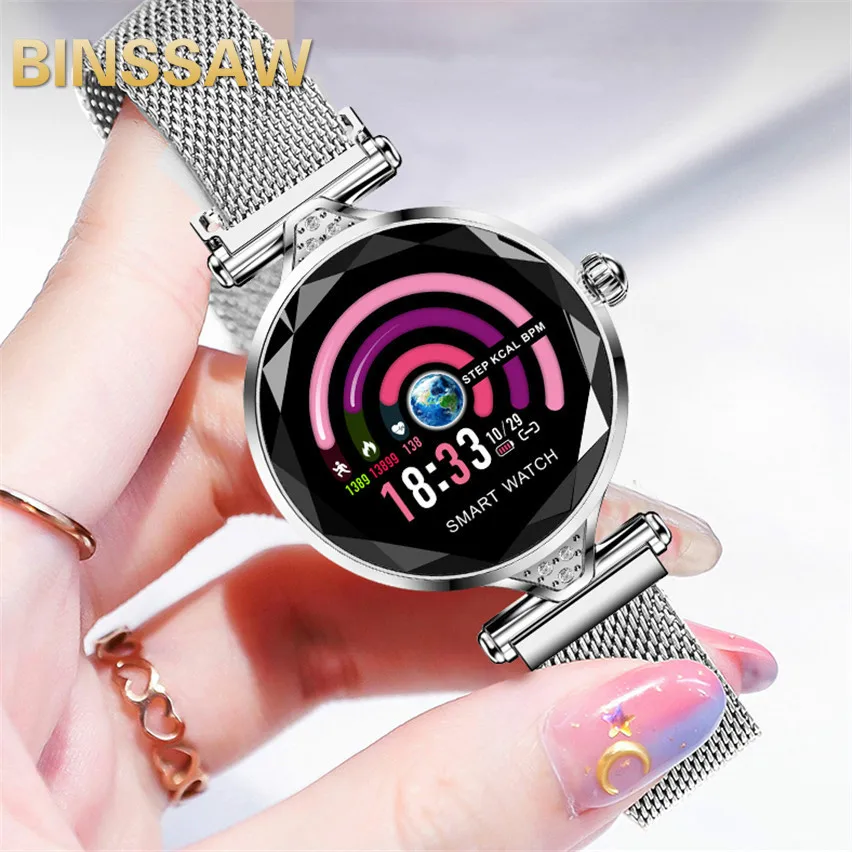 

BINSSAW 2019 New Luxury Smart Watch Women Sport IP67 Waterproof Bluetooth For Android IOS Iphone Smartwatch Gift For Girlfriend