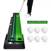2019 New Quality Champkey Indoor Golf Putting Green 3 Meters with 6 Golf Balls Portable Mat with Auto Ball Return Function