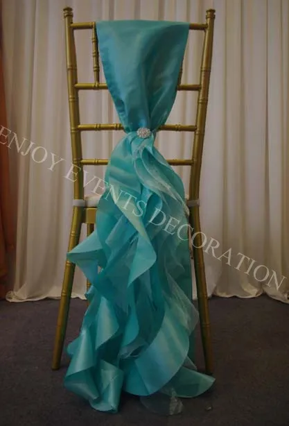 

10pcs YHC#201 fancy curly sashes with back band, for chiavari chair decor, chair back cover
