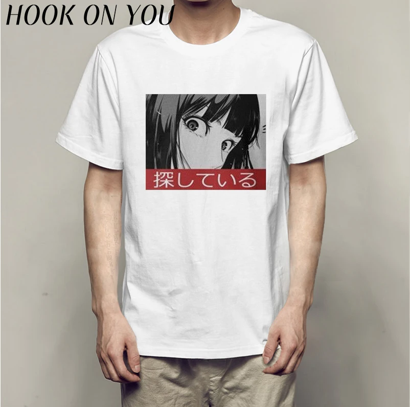 

New Men Short Sleeve T shirt Summer Style Fashion Men T Shirts New Stare - Sad Japanese Aesthetic T-Shirt 3D Print Tee Shirt Top