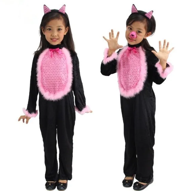 Костюм на Хэллоуин; одежда для выступлений; Детский костюм кошки; костюмы для девочек; Детские костюмы животных для костюмированной вечеринки; сценическая одежда для девочек-кошек
