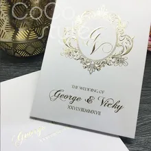 Cocostyles Заказная элегантная выскоченная пригласительная открытка с Золотая фольга для классической свадебной вечеринки