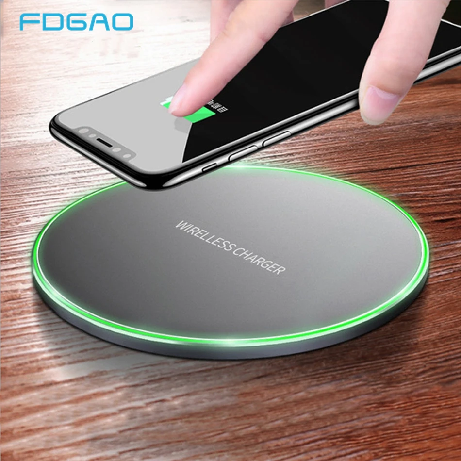 FDGAO QI 10W Quick Wireless Charger For iPhone XS Max XR X 8 QC 3.0 Fast Charging For Samsung S10 S9 S8 Note 9 USB Charger Pad FDGAO QI 10W Quick Wireless Charger For iPhone XS Max XR X 8 QC 3.0 Fast Charging For Samsung S10 S9 S8 Note 9 USB Charger Pad