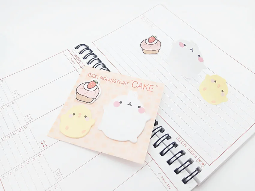 4 шт. милый планировщик корейский кролик животные Липкие заметки Kawaii Post memo pad самоклеящиеся Стикеры офисные принадлежности материал Escolar