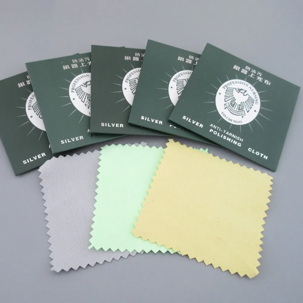 100pcs/lot 82x82mm Jewelry Cleaning Silver Polishing Cloth Brass