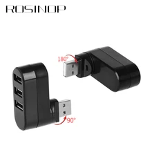 Rosinop высокоскоростной вращающийся на 270 градусов многофункциональный usb-хаб 2,0 3 порта usb-разветвитель mini USB hab для ноутбуков, компьютеров, ПК, аксессуары