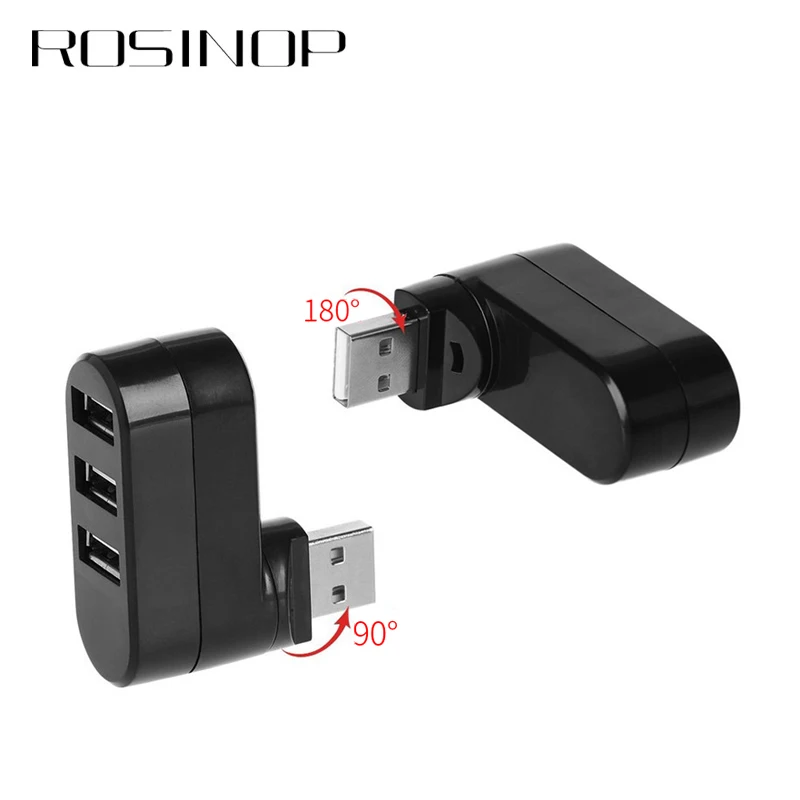 

Rosinop High Speed 270 Degree Rotatable Multi USB Hub 2.0 3 Ports USB Splitter mini USB hab For Notebook Computer PC Accessories