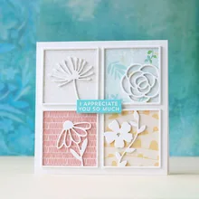 

Squares Floral flower metal cutting dies frame for DIY Scrapbooking Photo Album Paper Card Decorative Craft