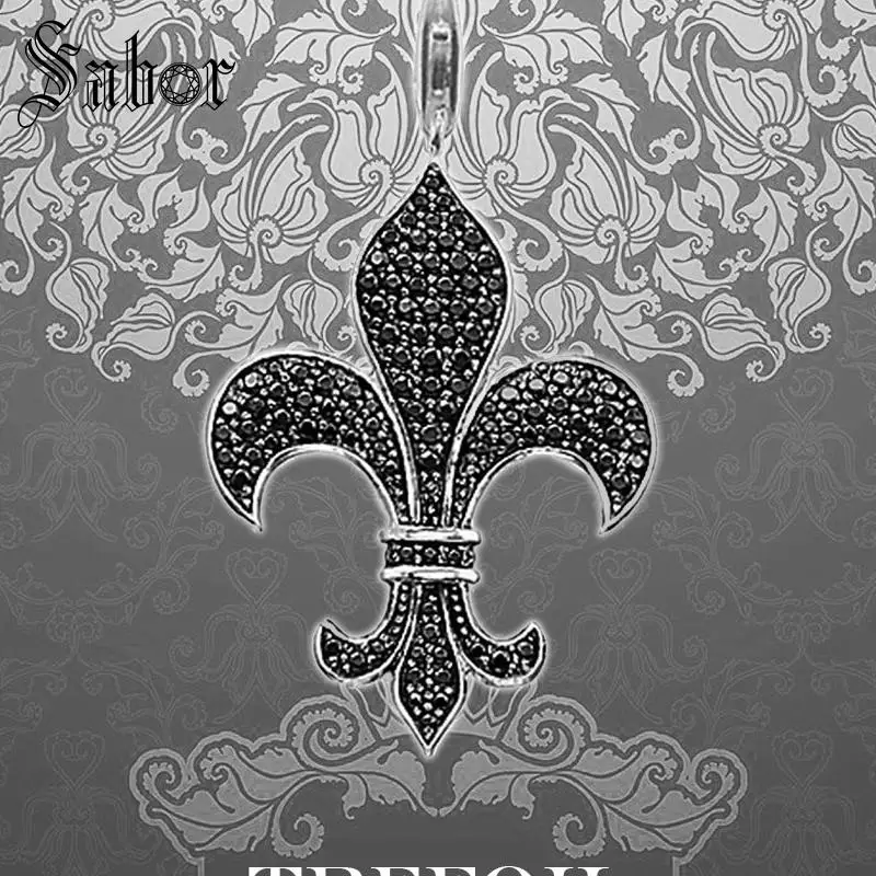 

Fleur De Lis Lily Pendant Fashion Jewelry 925 Sterling Silver Vintage Badge Gift For Women Men Boy Girls Fit Necklace New thomas