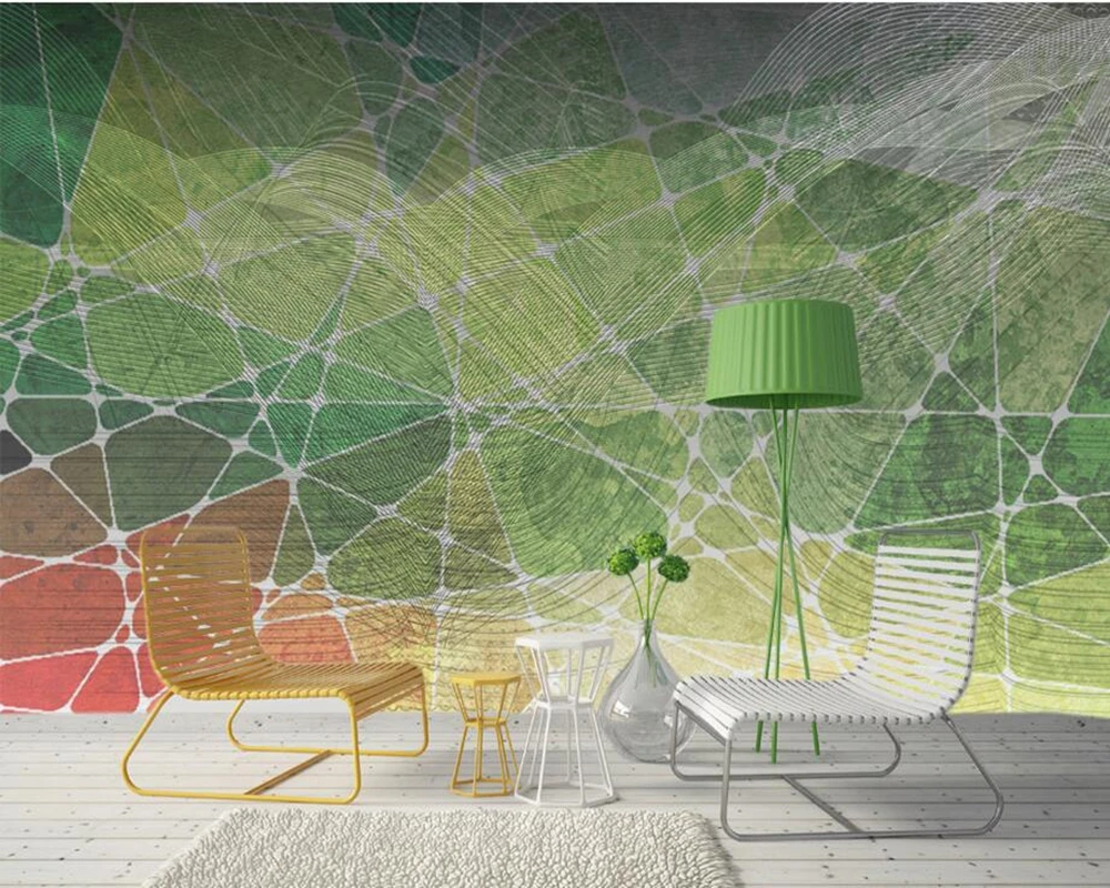 

Custom Nordic minimalism abstract line geometry wallpaper living room bedroom TV backdrop restaurant bar papel de parede