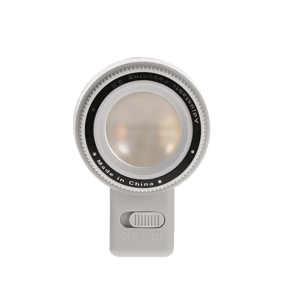 8X Регулируемая подсвечиваемая стойка с лупой Лупа увеличительное стекло с светодиодный светильник увеличительный инструмент lupa микроскоп