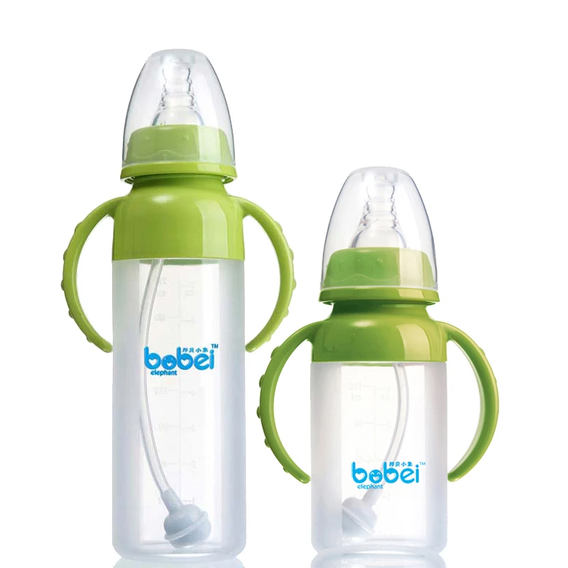 Bobei Elephant Feeding Bottle Full Gel Straw Handle Antibiosis Rice Paste Sippy Cup Soft With Spoon And Nipple 120ml