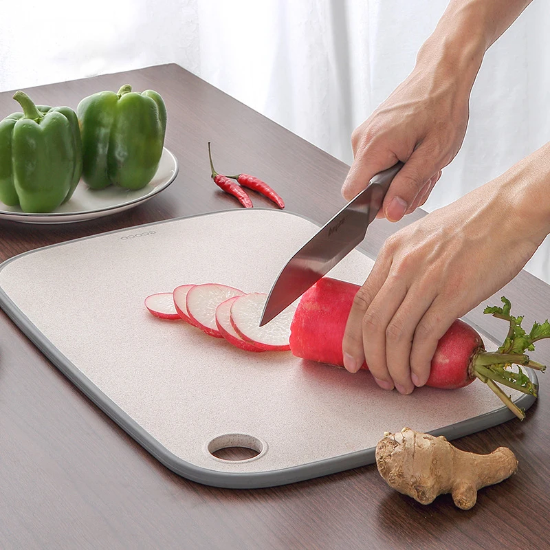 

Cutting Board For Kitchen Natural Wheat Straw Chopping Board Double Side Use No Mold Fruit Vegetable Meat Chopping Block