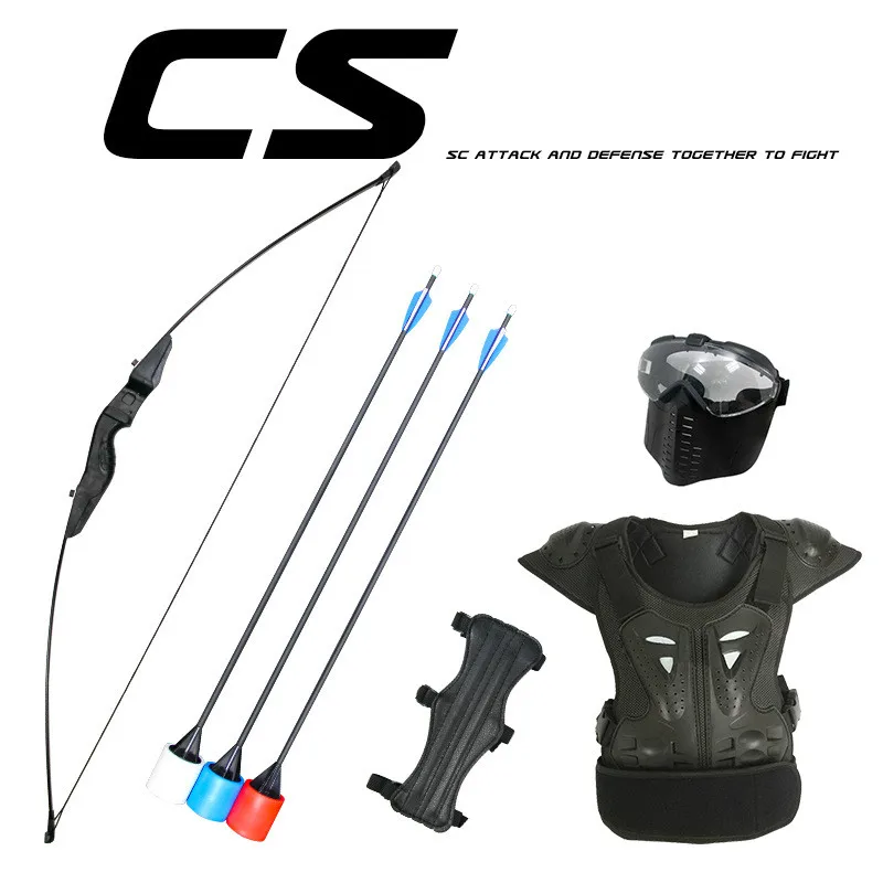 

Outdoor Development CS Attack and Defense Bow and Arrow Suit Straight-drawn Bow Armor Mask Vest Sponge Arrow Shooting Equipment