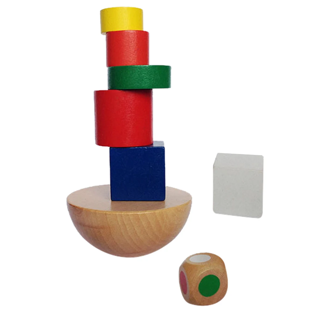 Kids Wooden Balancing Tower Funny Board Game Stacking Toy Set Family Fun Toy 8 Pieces / Set