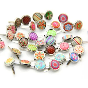 50 шт. мм 9,5 мм узор Металл эпоксидные наклейки Diy Бумага украшение ручной работы Ремесло Скрапбукинг Фотоальбом украшения Brads для детей - изображение