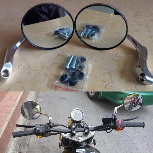Handlebar Bar End Mirror Motorcycle Dual Sport Crusier Chopper ATV CAFE